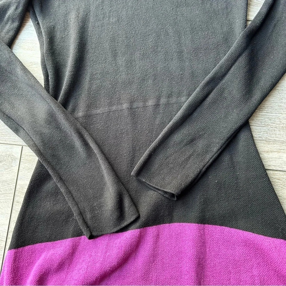 BCBGMAXAZRIA SILK BLEND BLACK COMBO AZURA SWEATER  DRESS - Picture 12 of 13